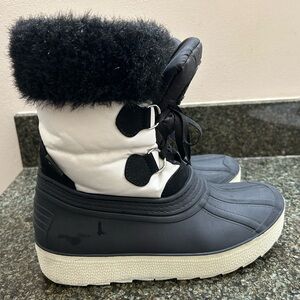 Pajar Canada Black/White Lace Up/Zip Insulated Waterproof Snow Boots Women’s 8